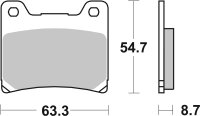 SBS Bremsbelag 555HF (Satz pro Scheibe) Street Ceramic