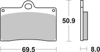 SBS Bremsbelag 566DC (Satz pro Scheibe) Road Racing Dual Carbon