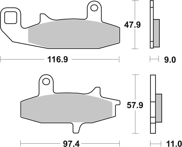 SBS Bremsbelag 626HF (Satz pro Scheibe) Street Ceramic