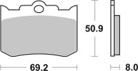 SBS Bremsbelag 678H.LS (Satz pro Scheibe) Street High...