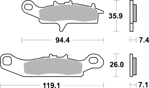 SBS Bremsbelag 798RSI (Satz pro Scheibe) Offroad Racing Sinter