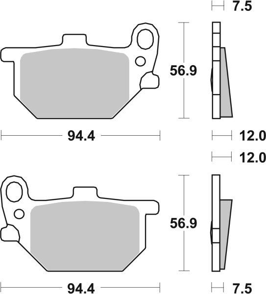 SBS Bremsbelag 545HF (Satz pro Scheibe) Street Ceramic