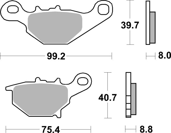 SBS Bremsbelag 820RSI (Satz pro Scheibe) Offroad Racing Sinter