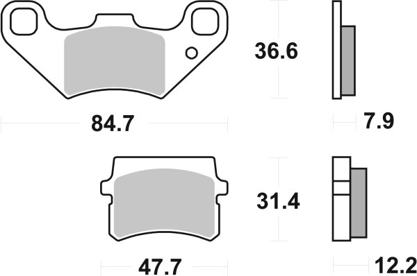 SBS Bremsbelag 855HF (Satz pro Scheibe) Street Ceramic