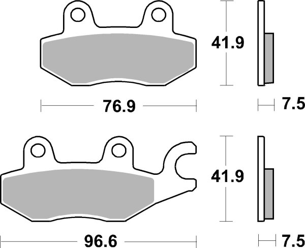 SBS Bremsbelag 955DC (Satz pro Scheibe) Road Racing Dual Carbon