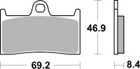 SBS Bremsbelag 966DS-1 (Satz pro Scheibe) Road Racing...