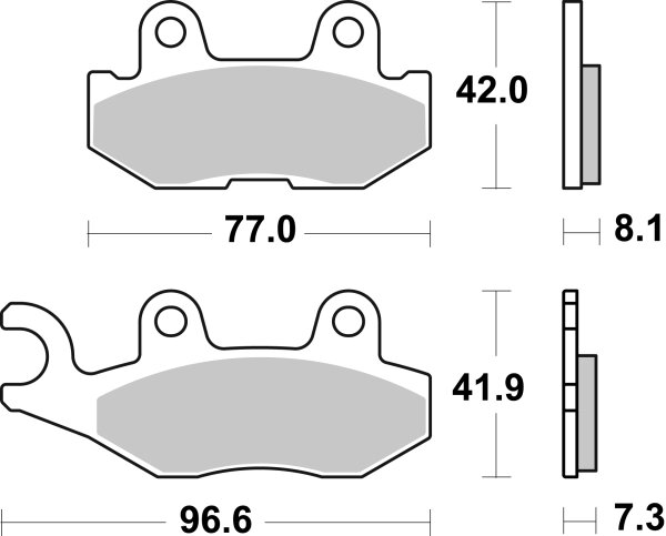 SBS Bremsbelag 974RSI (Satz pro Scheibe) Offroad Racing Sinter