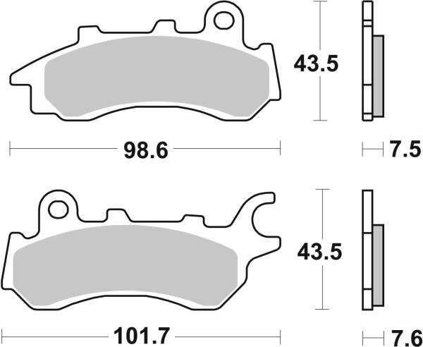 SBS Bremsbelag 958HF (Satz pro Scheibe) Street Ceramic