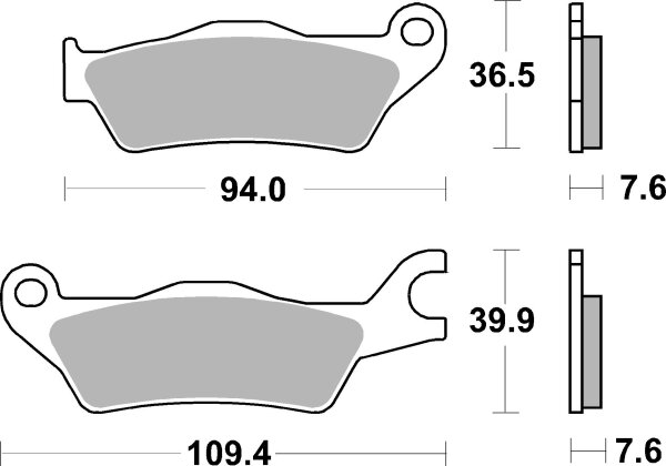 SBS Bremsbelag 951RST (Satz pro Scheibe) Road Racing Sinter