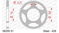 DC AFAM Stahl-Kettenrad 428 - 51Z (Silber) 56200-51| ID...