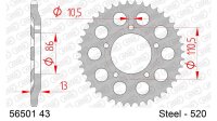 DC AFAM Stahl-Kettenrad 520 - 43Z (Silber) 56501-43| ID 86 LK 110,5 5-Loch