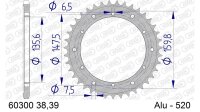 DC AFAM Alu-Kettenrad 520 - 39Z (Silber) 60300-39 | ID...