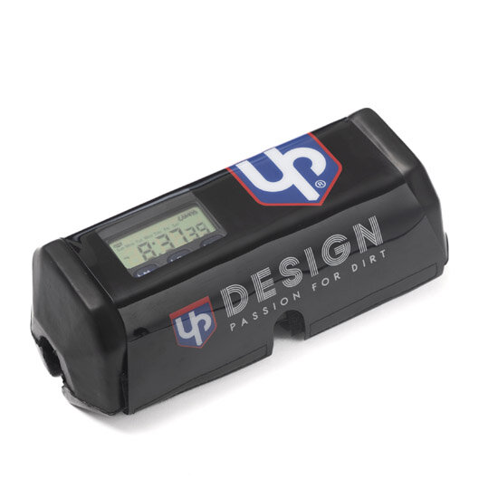 UP Design Lenkerpolster Motocross, schwarz mit Uhr und Stoppuhrfunktion (195 x 80 65 mm)