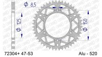 DC AFAM Alu-Kettenrad 520 - 48Z (Gun Metal) 72304+48 | ID 125 LK 150 6-Loch mit Schlammnut