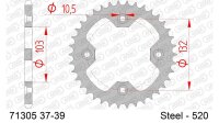 DC AFAM Stahl-Kettenrad 520 - 37Z (Silber) 71305-37| ID 103 LK 132 4-Loch