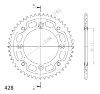 Supersprox Stealth-Kettenrad 428 - 49Z (orange) RST-898:49-ORG|ID 110,0 LK 132,0 4-Loch