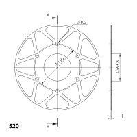 Supersprox Edge-Disc 520 - 45Z (silber) ACD-905:45-SLV|ID 63,0 LK 110,0 8-Loch