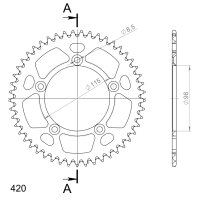 Supersprox Alu-Kettenrad 420 - 49Z (orange) RAL-4:49-ORG|ID 98,0 LK 115,0 5-Loch