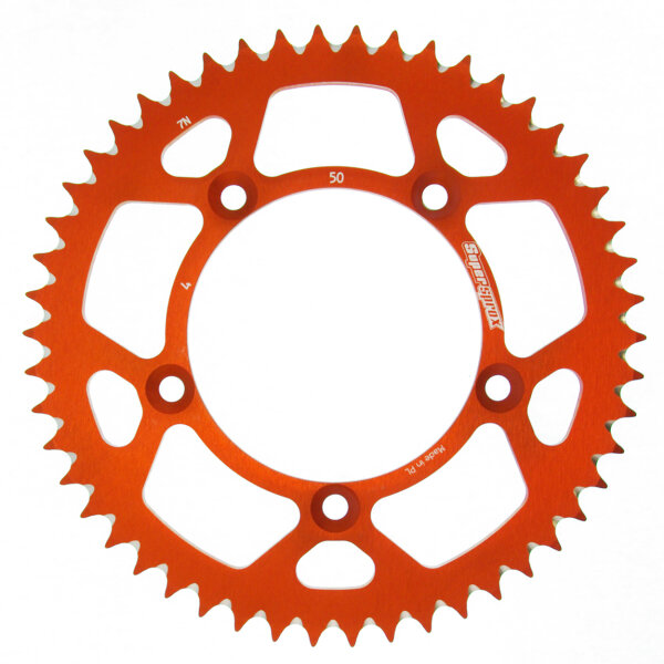 Supersprox Alu-Kettenrad 420 - 50Z (orange) RAL-4:50-ORG|ID 98,0 LK 115,0 5-Loch