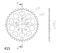 Supersprox Alu-Kettenrad 415 - 39Z (orange) RAL-451:39-ORG|ID 40,0 LK 60,0 5-Loch/5-Loch