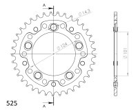 Supersprox Stealth-Kettenrad 525 - 37Z (orange)...