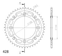 Supersprox Stealth-Kettenrad 428 - 46Z (orange) RST-898:46-ORG|ID 110,0 LK 132,0 4-Loch