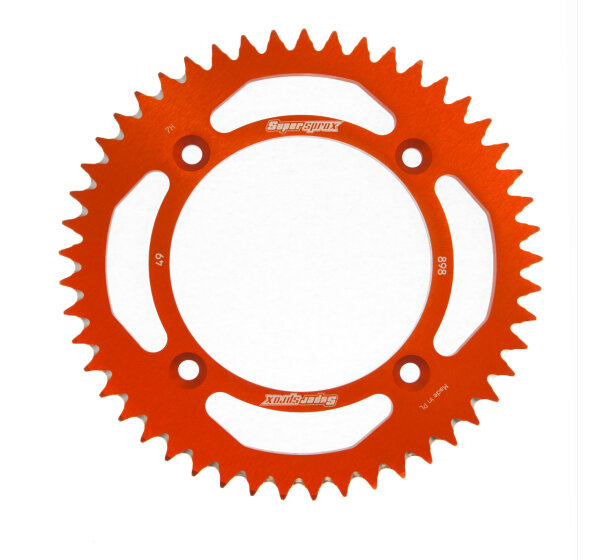 Supersprox Alu-Kettenrad 428 - 49Z (orange) RAL-898:49-ORG|ID 110,0 LK 132,0 4-Loch