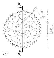 Supersprox Alu-Kettenrad 415 - 40Z (orange) RAL-451:40-ORG|ID 40,0 LK 60,0 5-Loch/5-Loch