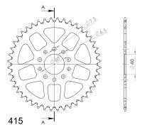 Supersprox Alu-Kettenrad 415 - 44Z (orange) RAL-451:44-ORG|ID 40,0 LK 60,0 5-Loch/5-Loch