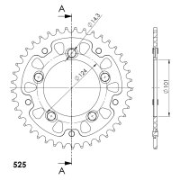 Supersprox Stealth-Kettenrad 525 - 41Z (gold) RST-991:41-GLD|ID 101,0 LK 124,0 5-Loch