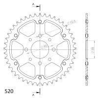 Supersprox Stealth-Kettenrad 520 - 44Z (orange)...