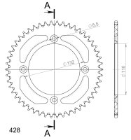 Supersprox Alu-Kettenrad 428 - 50Z (orange) RAL-898:50-ORG|ID 110,0 LK 132,0 4-Loch