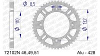 DC AFAM Alu-Kettenrad 428 - 46Z (Silber) 72102N-46 | ID...