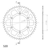 Supersprox Alu-Kettenrad 520 - 48Z (orange) RAL-990:48-ORG|ID 125,0 LK 150,0 6-Loch