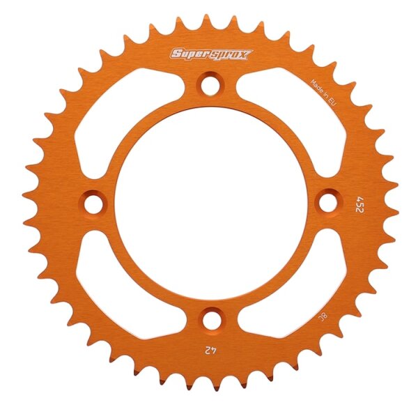 Supersprox Alu-Kettenrad 415 - 42Z (orange) RAL-452:42-ORG|ID 90,0 LK 110,0 4-Loch