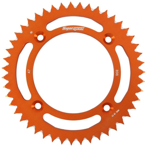 Supersprox Alu-Kettenrad 428 - 47Z (orange) RAL-898:47-ORG|ID 110,0 LK 132,0 4-Loch