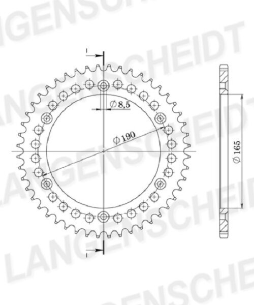 Supersprox Alu-Kettenrad 520 - 54Z (gold) ID 165,0 LK 190,0 6-Loch