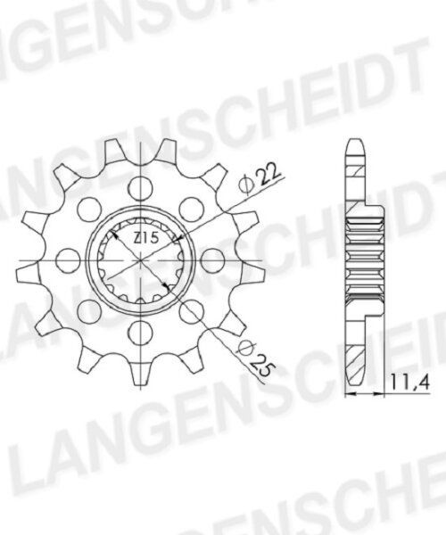 Supersprox Ritzel 520 - 15Z CST-1902:15|feinverzahnt 22,0/25,0