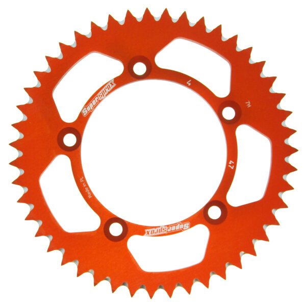 Supersprox Alu-Kettenrad 420 - 47Z (orange) RAL-4:47-ORG|ID 98,0 LK 115,0 5-Loch