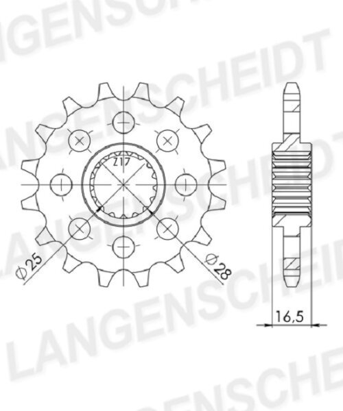 Supersprox Ritzel 525 - 17Z CST-1904:17|feinverzahnt 25,0/28,0