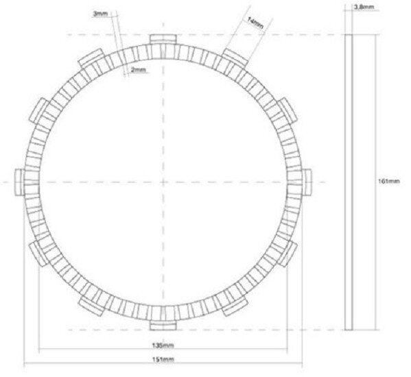 F.C.C. Reiblamelle FCC 141-11K08-00 Honda 22202-MAT-000