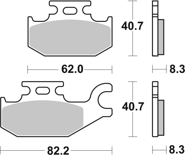 SBS Bremsbelag 835RSI (Satz pro Scheibe) Offroad Racing Sinter